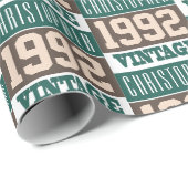 Geboren in verpakkingspapier van 1992 cadeaupapier (Rol Hoek)