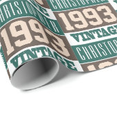 Geboren in verpakkingspapier van 1993 cadeaupapier (Rol Hoek)