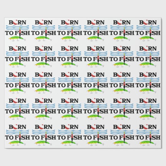 Geboren in vis cadeaupapier (Vlak)