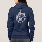 Geboren in vis hoodie (Achterkant)