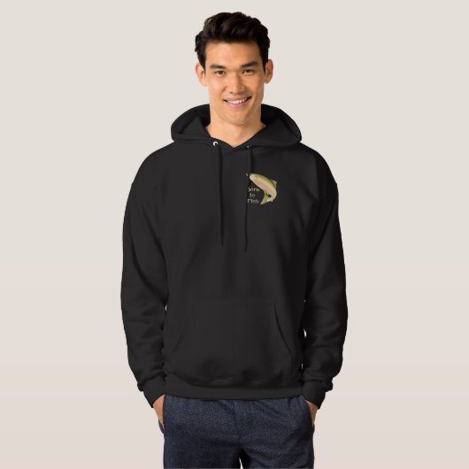Geboren in vis hoodie (Voorkant volledig)