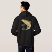 Geboren in vis hoodie (Achterkant volledig)