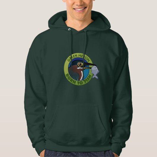 Geboren in vis hoodie (Voorkant)