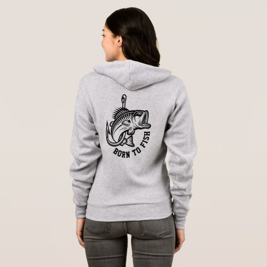 Geboren in vis hoodie (Achterkant volledig)