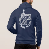 Geboren in vis hoodie (Achterkant)