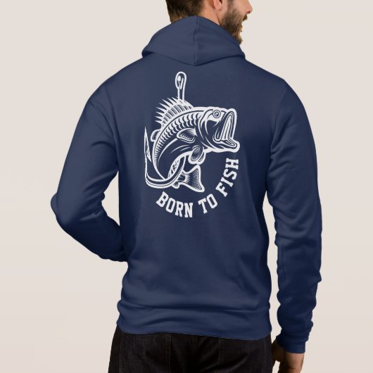 Geboren in vis hoodie (Achterkant)