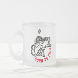 Geboren in vis matglas koffiemok