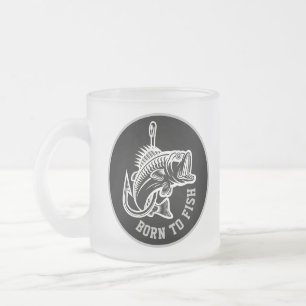 Geboren in vis matglas koffiemok
