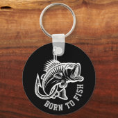 Geboren in vis sleutelhanger (Voorkant)