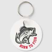 Geboren in vis sleutelhanger (Voorkant)