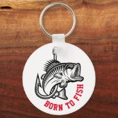Geboren in vis sleutelhanger (Voorkant)