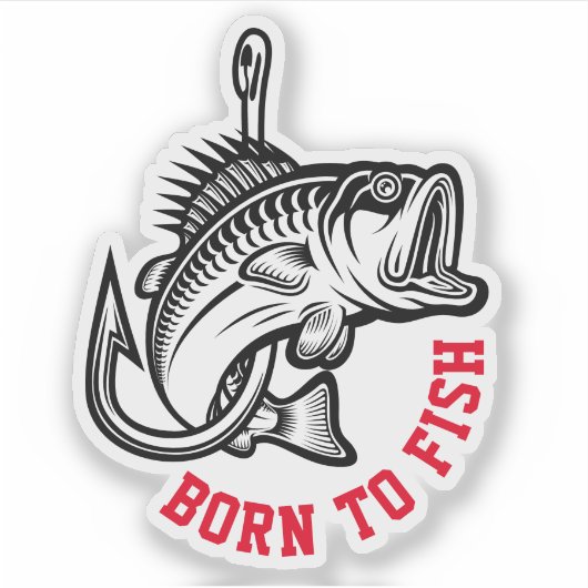 Geboren in vis sticker (Voorkant)