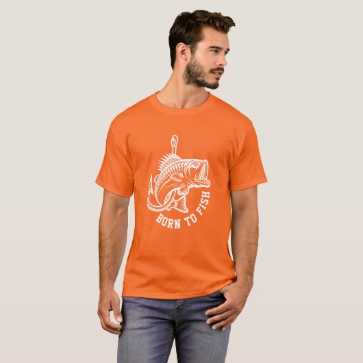 Geboren in vis t-shirt (Voorkant volledig)