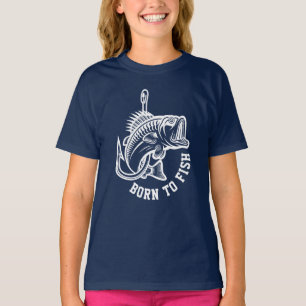 Geboren in vis t-shirt