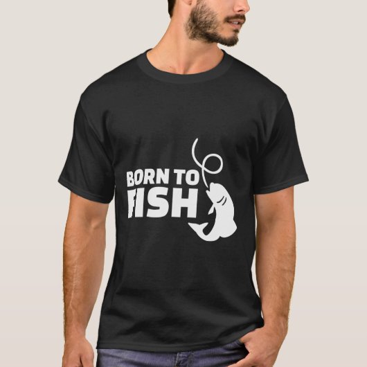 Geboren in vis t-shirt (Voorkant)