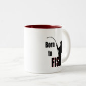 Geboren in vis tweekleurige koffiemok (Voorkant rechts)