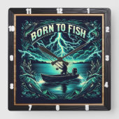 Geboren in vis vierkante klok (Voorkant)