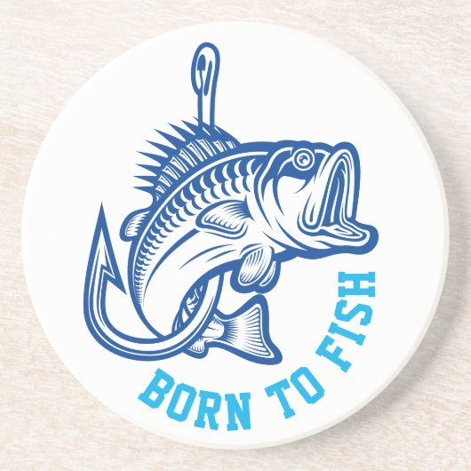 Geboren in vis zandsteen onderzetter (Voorkant)