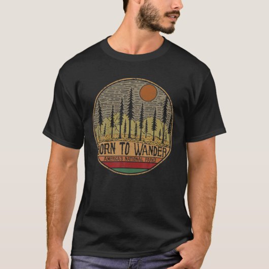 Geboren in Wander Americas National Parks  T-shirt (Voorkant)