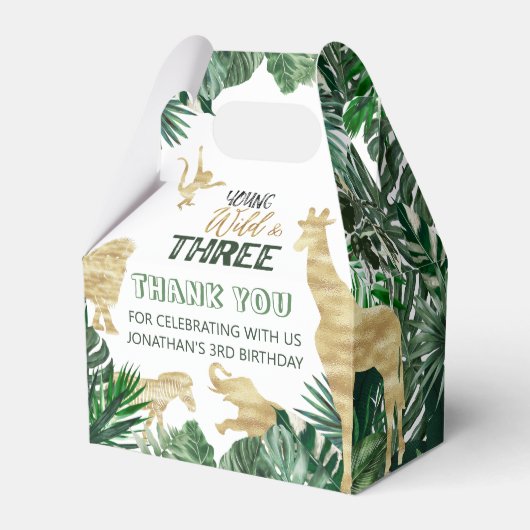 Geboren in Wild Oerwoud Safari Bedankdoosjes (Voorkant Zijde)