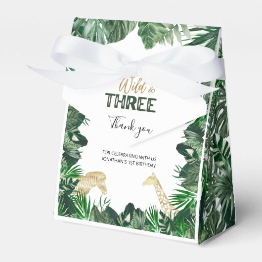 Geboren in Wild Oerwoud Safari Bedankdoosjes (Voorkant Zijde)