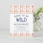 Geboren in Wild Tribal Boho Arrows Baby shower Kaart (Staand voorkant)