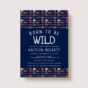 Geboren in Wild Tribal Boho Arrows Baby shower Kaart