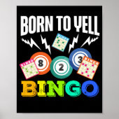 Geboren in Yell Bingo Funny Lucky Gambling Poster (Voorkant)
