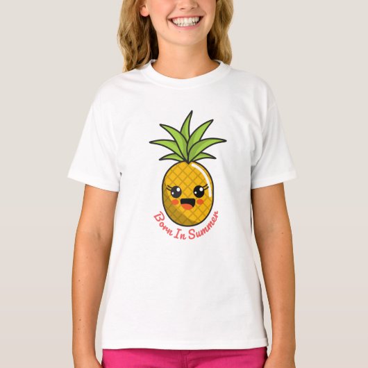 Geboren in zomerananas t-shirt (Voorkant)