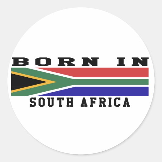 Geboren in Zuid-Afrika Ronde Sticker (Voorkant)