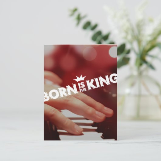Geboren is de koning briefkaart (Staand voorkant)