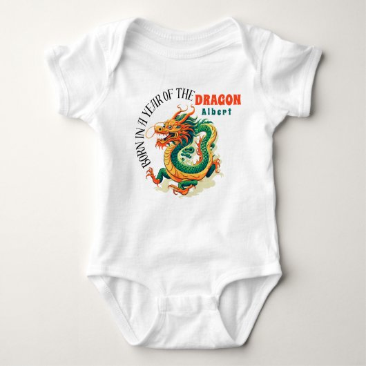 Geboren jaar van de naam van de Dragon baby Romper (Voorkant)