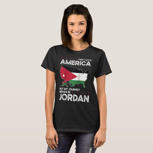 Geboren Jordaanse Jordaan Amerikaans staatsburgers T-shirt (Voorkant volledig)