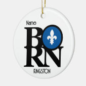 GEBOREN Kingston Quebec Keramisch Ornament (Links)