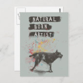 geboren kunstenaar briefkaart (Voorkant / Achterkant)