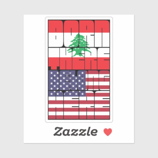 Geboren Libanon Behorend Amerikaans Sticker (Vel)