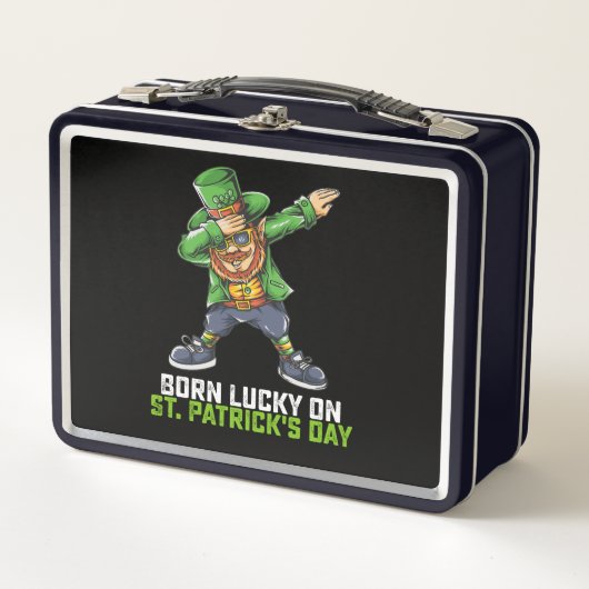 Geboren Lucky op St Patrick's Day Dabbing Verjaard (Voorkant)