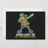 Geboren Lucky op St Patrick's Day Dabbing Verjaard Kaart (Voorkant)