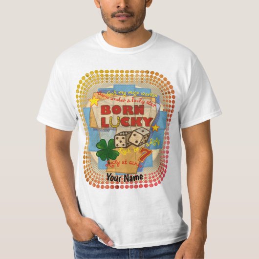 Geboren Lucky poker T-shirt (Voorkant)