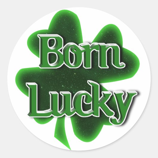 Geboren Lucky St. Patrick's Day Ronde Sticker (Voorkant)