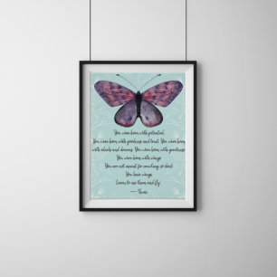 Geboren met de Rumi Quote Butterfly Poster