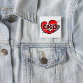 Geboren met een gebroken hart vierkante button 5,1 cm (In situ)