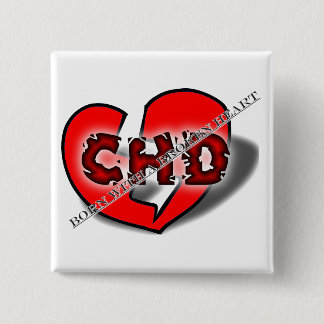 Geboren met een gebroken hart vierkante button 5,1 cm