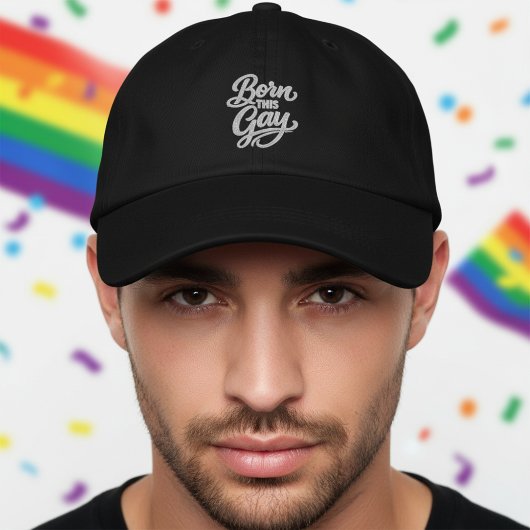 Geboren met Gay Pride Geborduurde Pet