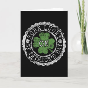 Geboren met geluk op St. Patrick's Day Ierse klave Kaart