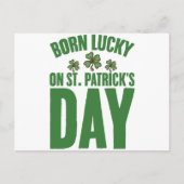 Geboren met geluk op St. Patrick's Day Ierse verja Briefkaart (Voorkant)