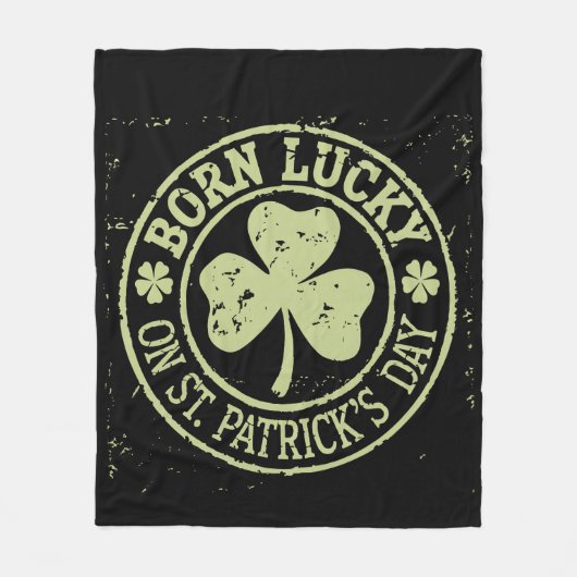 Geboren met geluk op St. Patrick's Day Ierse verja Fleece Deken (Voorkant)