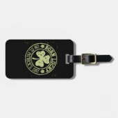Geboren met geluk op St Patrick's Day Ierse verjaa Bagagelabel (Voorkant horizontaal)