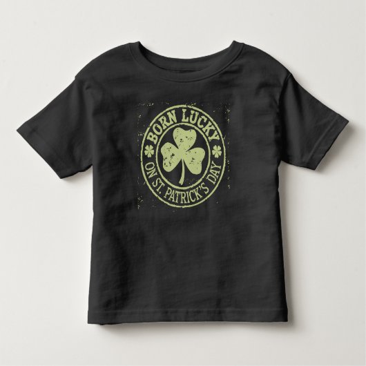 Geboren met geluk op St Patrick's Day Ierse verjaa Kinder Shirts (Voorkant)