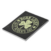 Geboren met geluk op St Patrick's Day Ierse verjaa Notitieblok (Linkerzijde)